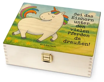 Produktbild von Mr. & Mrs. Panda teebeutelbehälter Einhorn Stolzieren Design - Weiß - Geschenk, Einhörner, für Paare, Tee Organizer, Teedose, Box, Reiten, Teebeutel Aufbewahrung, Reiter