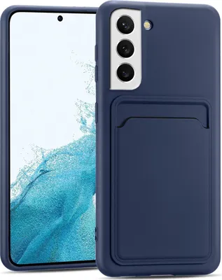 Produktbild von Conie Schutzhülle für Samsung Galaxy S23 mit Kartenfach Tasche Case Cover Bumper Silikon Hülle in Blau
