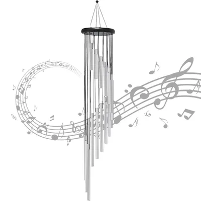 Produktbild von Windspiel Aluminium 18 Rohre Silber für Garten & Zuhause