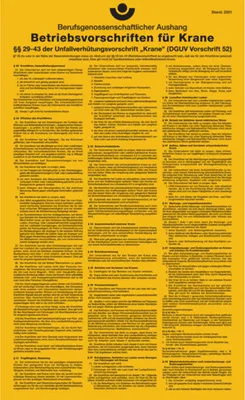 Produktbild von Dreifke® Aushang, Betriebsvorschriften für Krane gem. DGUV Vorschrift 52 | PV...