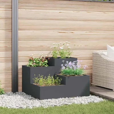 Obrázok produktu pre Maison Exclusive - Záhradný kvetináč antracit 80 x 80 x 60 cm oceľ