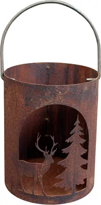 Produktbild von Windlicht Hirsch Edelrost H21cm