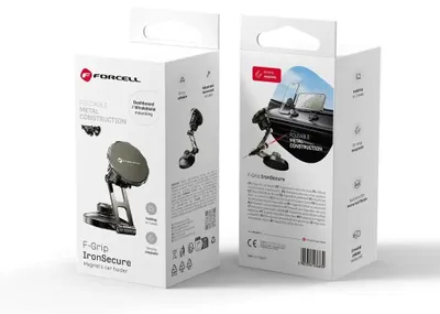 Produktbild von FORCELL F-Grip IronSecure – Magnetischer Automobilhalter für Windschutzscheibe/Armaturenbrett, schwarz