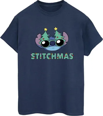 Produktbild von Disney - "Stitchmas" T-Shirt für Damen BI30656 (XL) (Marineblau)