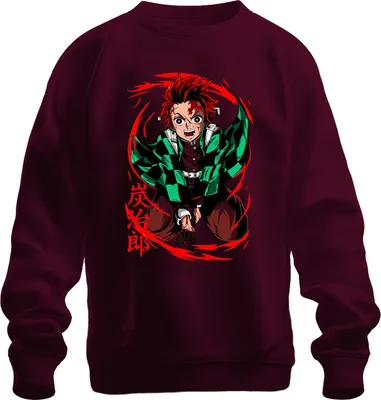 Immagine prodotto di Tanjiro Kimetsu no Yaiba Sonnenatem Hinokami Anime Gift Unisex Felpa Pullover, Borgogna, L