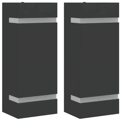Produktbild von vidaXL Außenwandleuchten 2 Stk. Schwarz Edelstahl