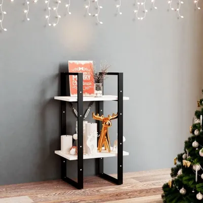 Zdjęcie produktu dla Półka na książki, 40x30x70 cm, 2 przegródki, sosna, drewno lite, biały