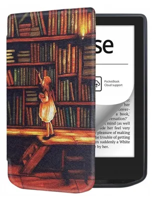 Produktbild von Grafische TPU-Hülle für PocketBook Verse Pro 629 634 (Bibliotheksmädchen)