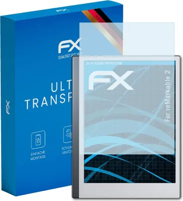 Produktbild von atFoliX FX-Clear 2x Schutzfolie kompatibel mit reMarkable 2 Displayschutzfolie