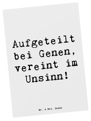 Produktbild von Mr. & Mrs. Panda Postkarte Spruch Halbbruder Unsinn - Weiß - Geschenk, bildkarte, Ansichtskarten, Grußkarte, Halbgeschwister, Fotokarte, Postkarten, Lächeln, Familie