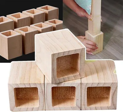 Produktbild von Famanu Möbelheber Set 4 Stück - Massivholz, 5 cm Erhöhung