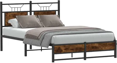 Immagine prodotto di vidaXL Struttura letto senza materasso rovere fumé 120x190 cm materiale a base di legno