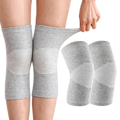 Produktbild von 2 Bambus Kniebandage Mit Kompression,Bambus Kniebandage,Kniebandage Männer Damen, Knie Bandagen Damen,Kniebandage Damen Arthrose,Knee Sleeves,Knieorthese Kniebandage Sport-Knieschoner (Grau, XL)