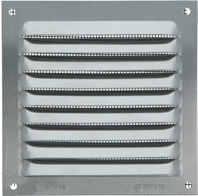 Obrázok produktu pre Hliníková vetracia mriežka s moskytiérkou, 100 x 100 mm