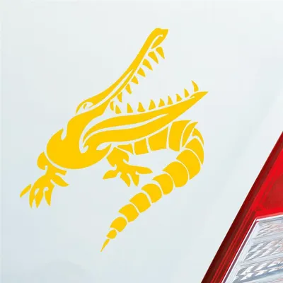 Produktbild von Auto Aufkleber Krokodil Aligator Kroko Animal Tier Tuning 10x12 cm Gelb Sticker Heckscheibenaufkleber