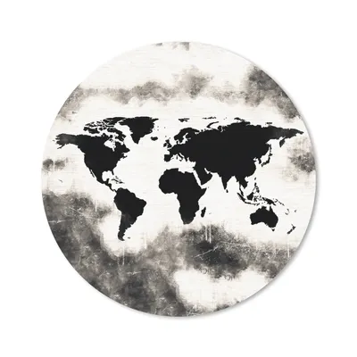 Produktbild von MuchoWow® Mauspad Mousepad Weltkarte - Schwarz - Holz 30x30 cm - Mousepads - Maus Mat - Pad - Mausunterlage - Tischunterlage - Schreibtischmatten