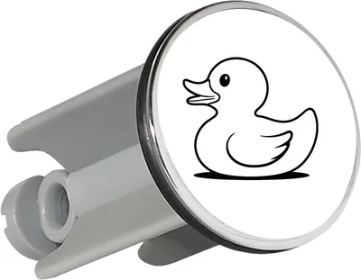 Produktbild von Huuraa Waschbeckenstöpsel Gummiente Silhouette 4cm höhenverstellbar Abflussstopfen Geschenkidee