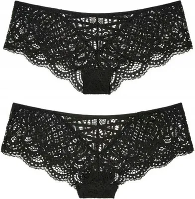 Produktbild von Damenunterhosen - Slips aus Spitze - Schlank machende Slips aus Spitze - sinnlich - hoher Bund - Einheitsgröße - Schwarz