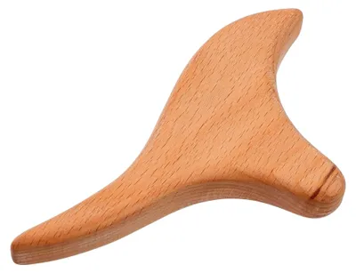 Produktbild von Holz Gua Sha Schabewerkzeug für Gesicht und Körper zur Entspannung mit ergonomischer Form