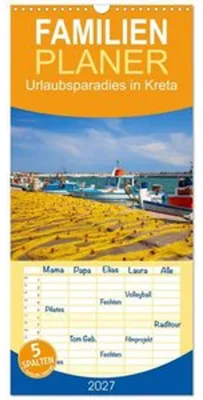 Produktbild von Familienplaner 2027 - Urlaubsparadies in Kreta mit 5 Spalten (Wandkalender, 21 x 45 cm) CALVENDO