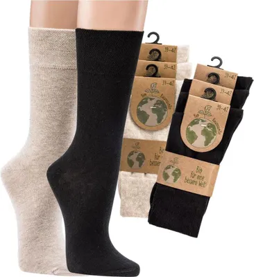 Produktbild von Socken mit Bio Baumwolle Organic Damen Herren Biosocken Socken GOTS Gr. 35-38 beige