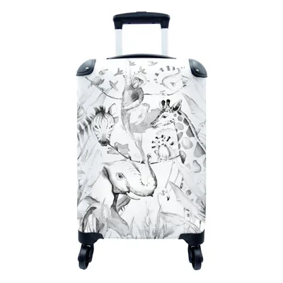 Produktbild von MuchoWow® Koffer Handgepäck Trolley Rollkoffer Kleine Reisekoffer mit 4 Rollen - Aquarellieren - Tiere - Elefant - Jungen - Mädchen - Kinder - Kinder - Cabin Size < 55x40x23 cm & 55x40x20 cm - Kinderkoffer - Kabinenkoffer - Boardgepäck - Reise-Box - Reisekoffer - Reisegepäck - Koffer mit Bild - Trolley für Kinder