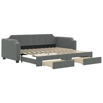 Zdjęcie produktu dla VidaXL 3197671, sofa rozkładana, Szary, Pianka, Tkanina, Metal, Drewno, 2230 mm, 1000 mm