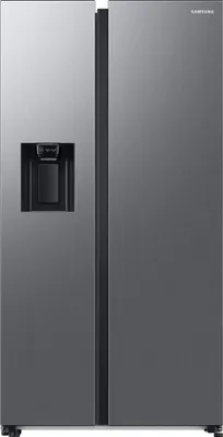 Produktbild von Samsung Side by Side Kühlschrank mit AI Energy Mode und Wassertank, 634 ℓ, Freistehend, Amerikanische Tür, Silber, Gehärtetes Glas, Links/Rechts, 645 l