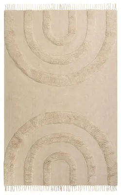 Produktbild von BELIANI Kinderteppich Beige Baumwolle 160 x 230 cm Rechteckig mit Fransen Maschinenwaschbar für Kinderzimmer