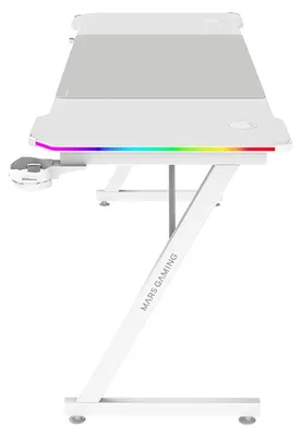 Produktbild von Mars Gaming MGD-X160RGB Gaming-Tisch Weiß Beleuchtung mit Fernbedienung, Tischfläche 160x60 cm