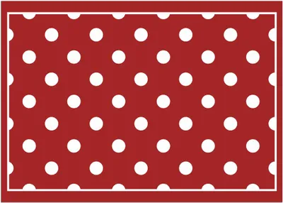 Immagine prodotto di Tappeto per porta a pois rosso bianco in 50x70 cm come zerbino