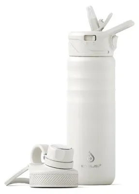 Produktbild von Isolierter Metallwasserflasche 710ml, 24oz, weiß, leckfreier Schraubverschluss