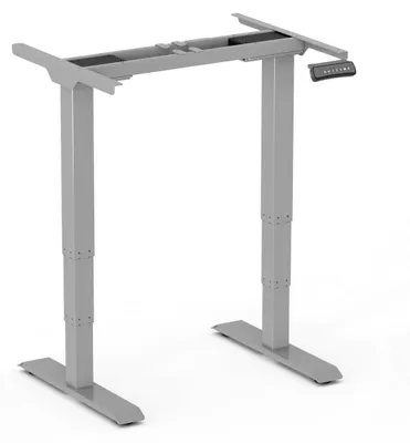 Produktbild von Elektrischer Stehschreibtisch, 78 cm breit - Silberfarbene Metallkonstruktion - Höhenverstellbar mit Memory-Funktion