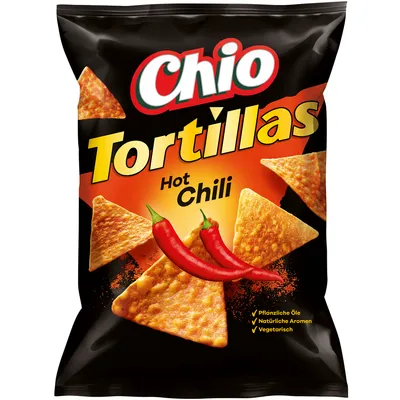 Image de Chio Tortillas Chips Hot Chili végétariennes piquantes 110g