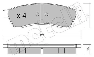 Produktbild von METELLI 22-0510-0 Bremsbeläge Satz Hinten Bremsklötze