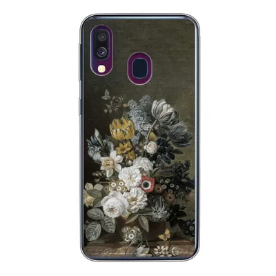Produktbild von MuchoWow® Handyhülle Schutzhülle Hülle für Samsung Galaxy A40 Stilleben mit Blumen - Alte Meister - Malerei Silikon Softcase Handy Hülle - Handy-Tasche