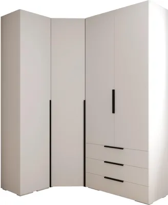 Produktbild von MEBLE KRYSPOL Inova 1 Möbelset Garderobe, 236,7x231,7x47cm - Weiß, Schwarz