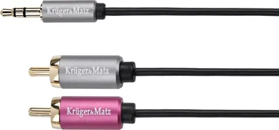 Zdjęcie produktu dla Kabel Kruger&Matz, Jack 3.5 mm - 2 x RCA, 3.0 m, Czarny