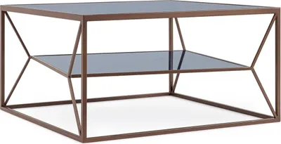 Produktbild von Couchtisch Hydra 70 x 70 x 38 cm Stahl Glas Braun