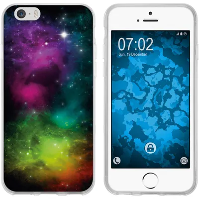 Produktbild von PhoneNatic Case kompatibel mit Apple iPhone 6s / 6 Silikon-Hülle Space Starfield M7
