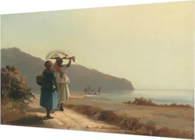 Produktbild von Fototapete - Wandbilder für Wohnzimmer - 416x254 - Dekorative Wandfolie - Modernes Design für Wanddekoration - Tapeten für Innenräume - Ein Spaziergang am Meer