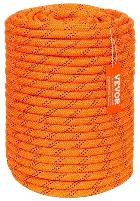 Immagine prodotto di VEVOR corda doppia intrecciata in poliestere, 1,27 cm x 67,7 m, 48 fili, 3600 kg di carico di rottura, corda per arrampicata all'aperto, corda per arboristi per arrampicata su roccia, campeggio, dondolo, discesa in corda doppia, salvataggio