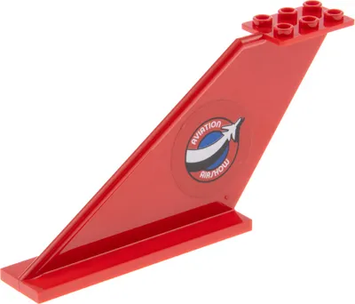 Produktbild von 1x Lego Leitwerk 12x2x5 rot Sticker Aviation Airshow Heck Flugzeug 87614pb015