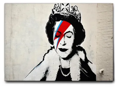 Produktbild von Giallobus - Königin - Banksy - 100L x 70B cm - Bild - Leinwand mit Standardrahmen