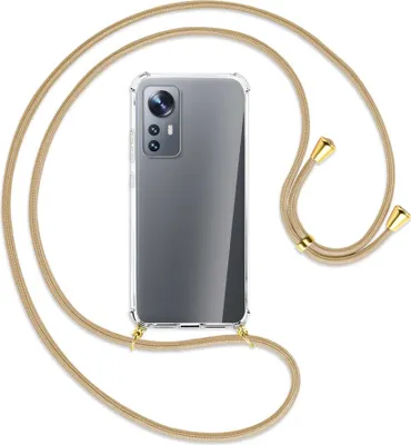 Produktbild von Handykette Backcover-Schutzhülle mit Band (Metall goldfarben) für Xiaomi 12 - caramel