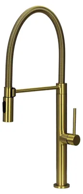 Immagine prodotto di Pure.Sink Luxion Rubinetto da cucina dorato Profi con bocca flessibile e 2 tipi di getto PLXFLEX-60