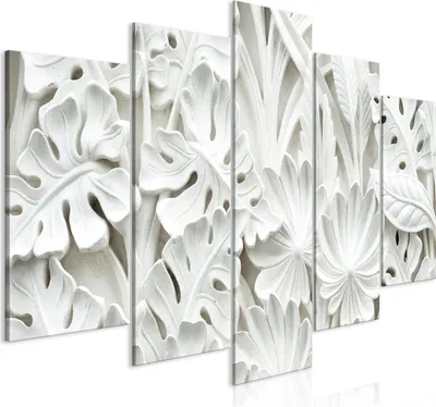 Produktbild von Vlies Leinwandbild - Alabaster Garden (5 Parts) Wide 225x112.5 cm Muster f-B-0038-b-m