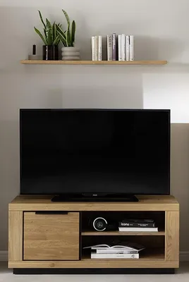 Produktbild von Wohnwand >Greno< (2-teilig) in Wildeiche, teilmassiv - 122x52x54cm (BxHxT)