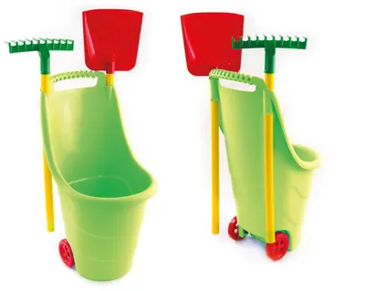 Immagine prodotto di carrello con rastrello e pala 77 cm verde
