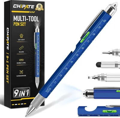 Productafbeelding van Cadeaus voor mannen - 9 in 1 multi tool pen - Heren geschenken voor Kerstmis - Kousvullers en gadgets gift voor papa